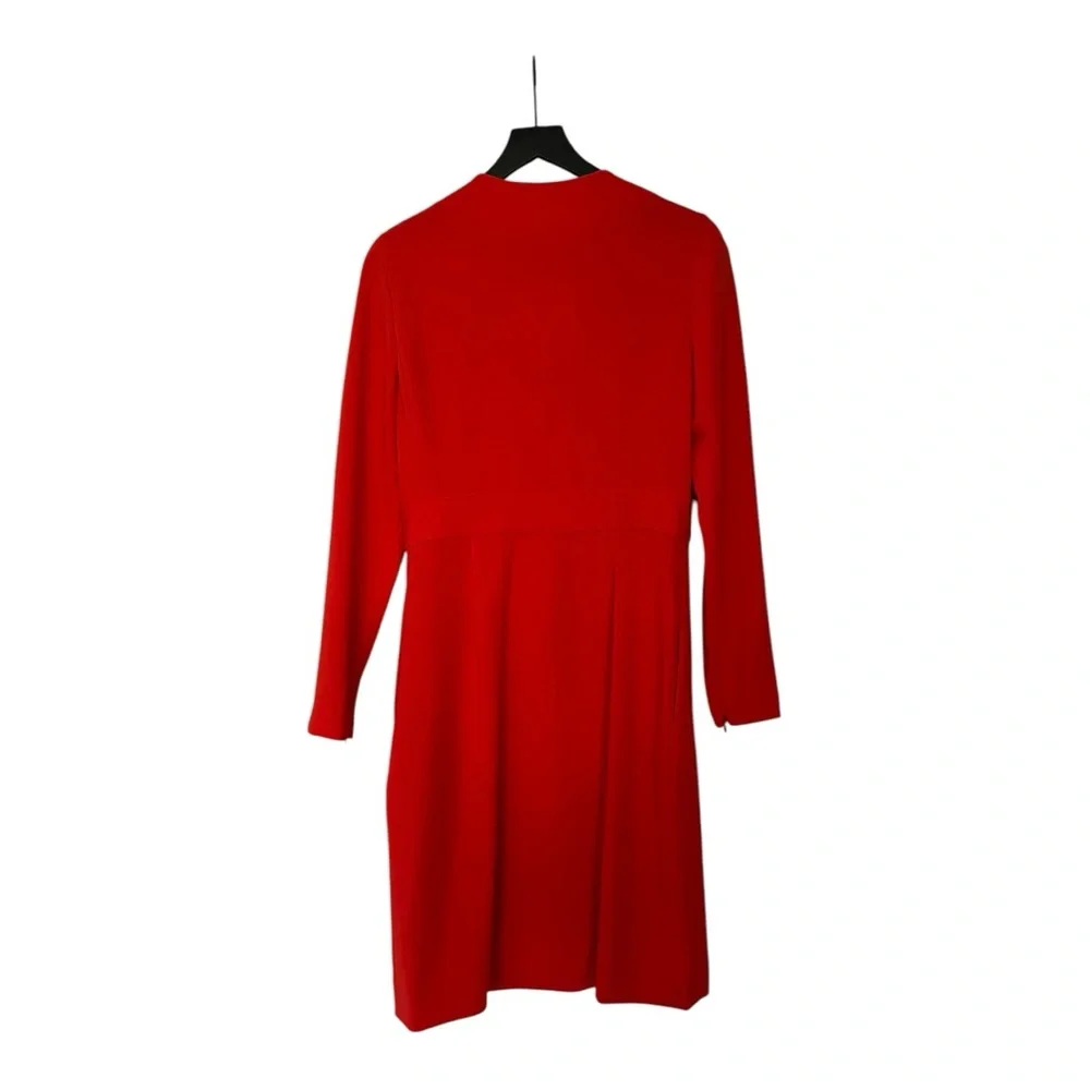 NWT DVF L/S A-line dress. BRIRE wrap style bright red - Picture 8 of 16